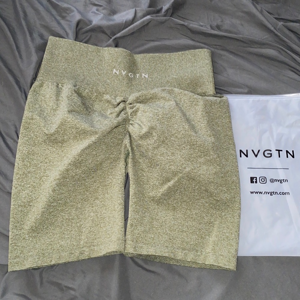 Khaki Green biker shorts